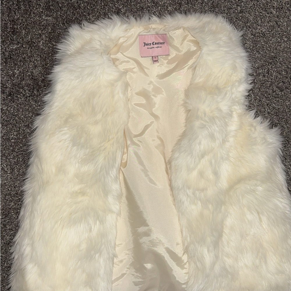 Juicy Couture Faux Fur Vest in Cream